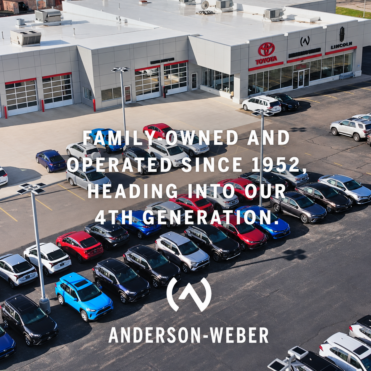 The Anderson-Weber dealership exterior in Dubuque