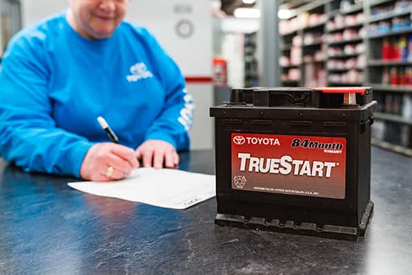 Anderson-Weber employee at the genuine Toyota Parts counter